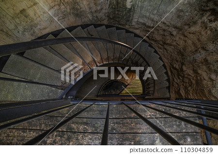 Spiral staircase left at the abandoned observatory Spiral staircase left at the abandoned observatory 110304859