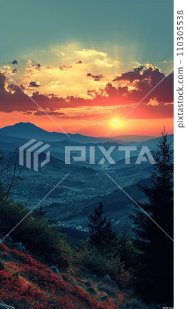 黃昏風景日落日落 110305538