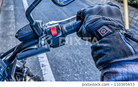 Bike Touring with Electric Heated Gloves Bike Touring with Electric Heated Gloves 110305653