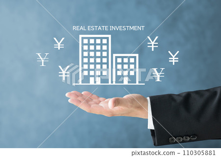 Businessperson's hands and real estate investment image Businessperson's hands and real estate investment image 110305881