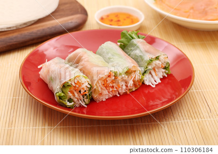 Delicious fresh spring rolls 110306184