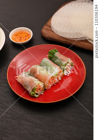 Delicious fresh spring rolls 110306194