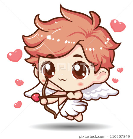cute cartoon shibi Cupid character. cute cartoon shibi Cupid character. 110307849