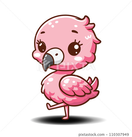 cute cartoon shibi flamingo character cute cartoon shibi flamingo character 110307949