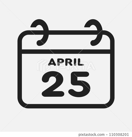 Icon page calendar day - 25 April Icon page calendar day - 25 April 110308201