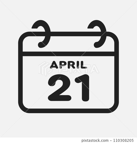 Icon page calendar day - 21 April 110308205