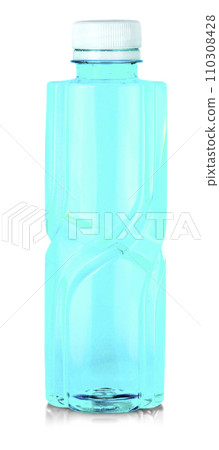 Plastic green bottle isolated on white background with clipping path Plastic green bottle isolated on white background with clipping path 110308428