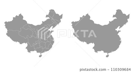 China map with administrative divisions. Vector illustration. China map with administrative divisions. Vector illustration. 110309684