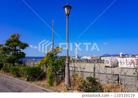 Sunny seascape near Yamato Wharf (Kure City, Hiroshima Prefecture) 110310119