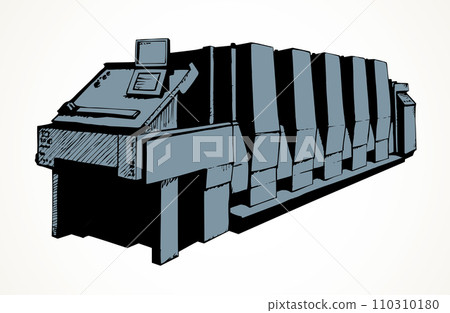 Modern printing press.Vector sketch 110310180