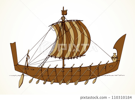 Vector illustration. Ancient Phoenician ship 110310184