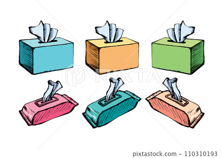 Packing napkins. Vector drawing Packing napkins. Vector drawing 110310193