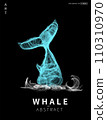Abstract vector illustration of whale tail , draw line art style.whale Style A  110310970