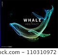 Abstract vector illustration of color whale  , draw color line art style. whale style A 110310972