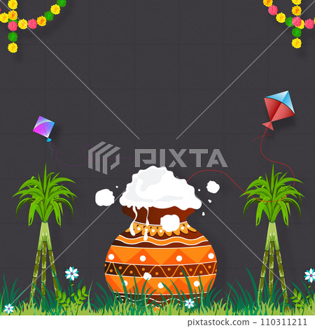 Illustration of Pongal holiday background with space for text. Illustration of Pongal holiday background with space for text. 110311211