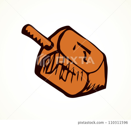 Jewish holiday symbol. Dreidel. Sketch 110311596
