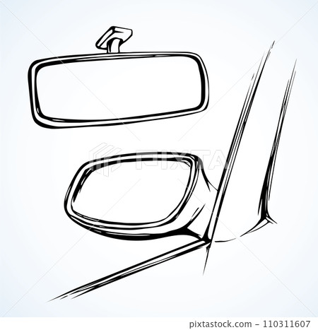 Car mirror. Vector drawing 110311607