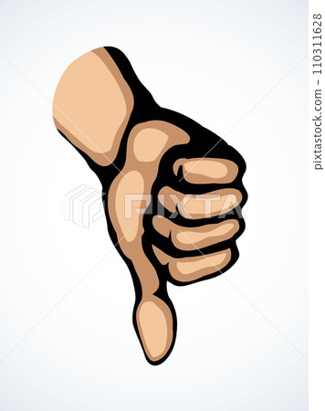 Thumb down sign. Vector drawing Thumb down sign. Vector drawing 110311628
