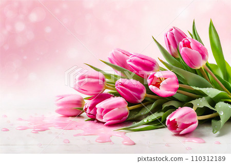 Pink spring tulips. 110312189