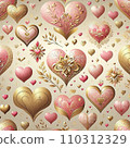Background illustration studded with pink hearts 110312329
