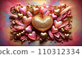 Sparkly gold background with gold crown 110312334