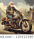 elderly person riding a bike 110312340