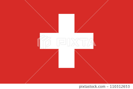 Switzerland national official flag symbol, banner vector illustration. Switzerland national official flag symbol, banner vector illustration. 110312653