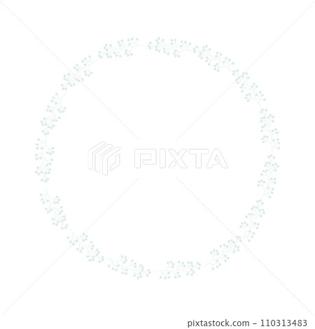 A composition template made of marine plants, ideal for postcards, prints, invitations 110313483