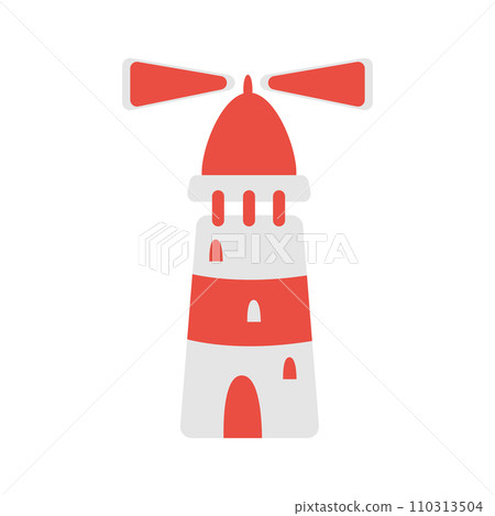 Lighthouse, track lighting. Flat design, vector illustration. 110313504