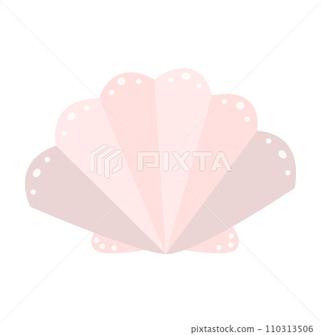 Cute shell. Flat cartoon style. Tropical beach shell. Vector illustration 110313506