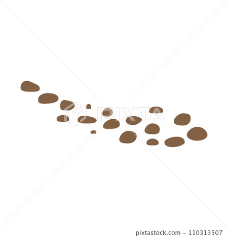 A road made of stones. Top view of the stone road for the garden. Vector cartoon illustration 110313507