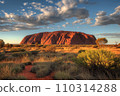 Ayers Rock towers over Australia: AI-generated image 110314288