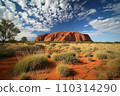 Ayers Rock towers over Australia: AI-generated image 110314290