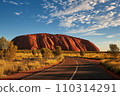 Ayers Rock towers over Australia: AI-generated image 110314291