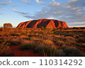 Ayers Rock towers over Australia: AI-generated image 110314292