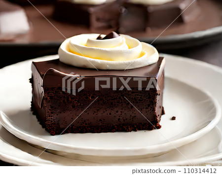 Cozy restaurant with realistic chocolate dessert. 110314412