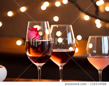 Realistic rose wine neutral palette warm lighting. 110314486