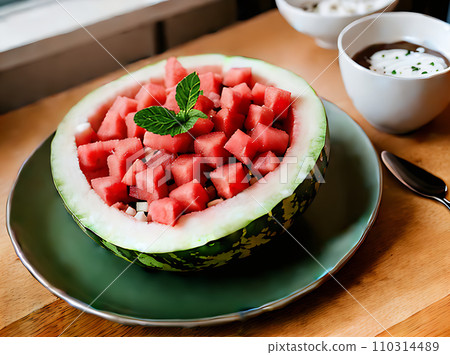 Realistic watermelon neutral colors warm lighting highlydetailed 110314489