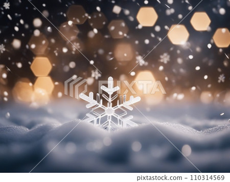 寒冷的冬夜,雪花飄落 寒冷的冬夜,雪花飄落 110314569