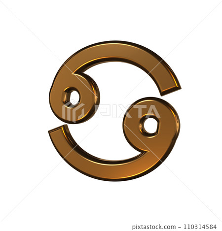 巨蟹座星座星座標記符號黃金 3D 巨蟹座星座星座標記符號黃金 3D 110314584