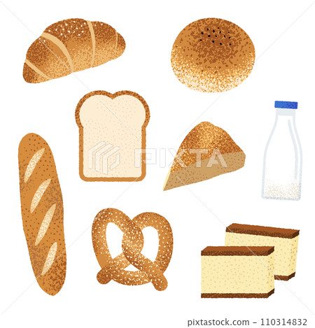 hand drawing various bread illustrations 110314832