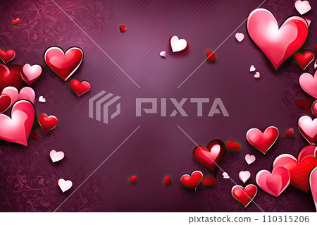 Valentines day background with red and pink hearts. Valentines day background with red and pink hearts. 110315206