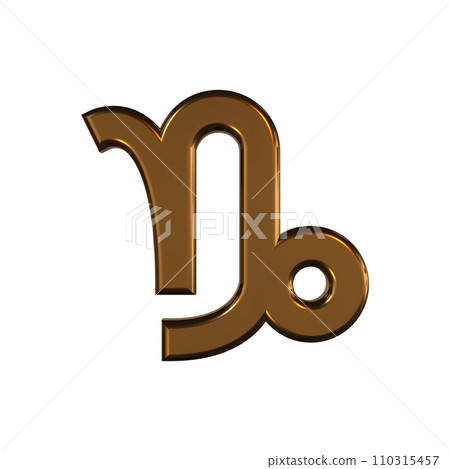 Capricorn horoscope constellation mark symbol gold 3D 110315457