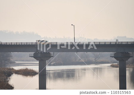 foggy river scene in Korea. foggy river scene in Korea. 110315563
