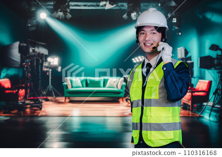 A young man in charge of the studio's props. A young man in charge of the studio's props. 110316168