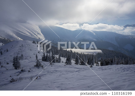Western Tatras in winter. Grzes (Lucna) peak area. Western Tatras in winter. Grzes (Lucna) peak area. 110316199