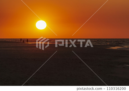 Golden sunset on the Baltic Sea. Jurata. 110316200