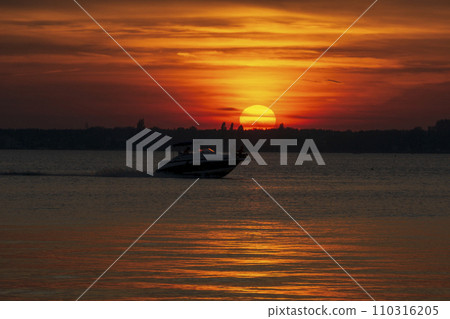 Sunset over Zegrze Lake. Sunset over Zegrze Lake. 110316205