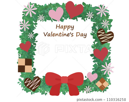 Valentine's wreath rectangle frame Valentine's wreath rectangle frame 110316258