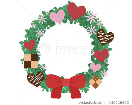 Valentine's wreath round frame 110316263